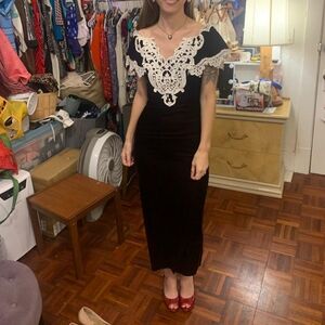 Jessica McClintock Burgundy Velvet Dress